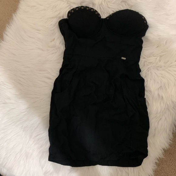 GUESS black tube top sweetheart dress size Small - Picture 3 of 6